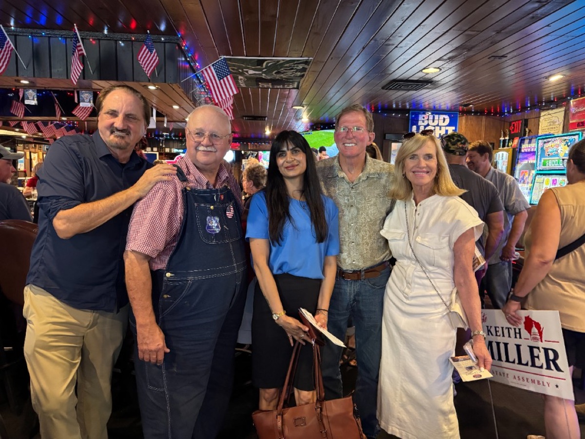 Jon Aleckson with neighbors at a community gathering